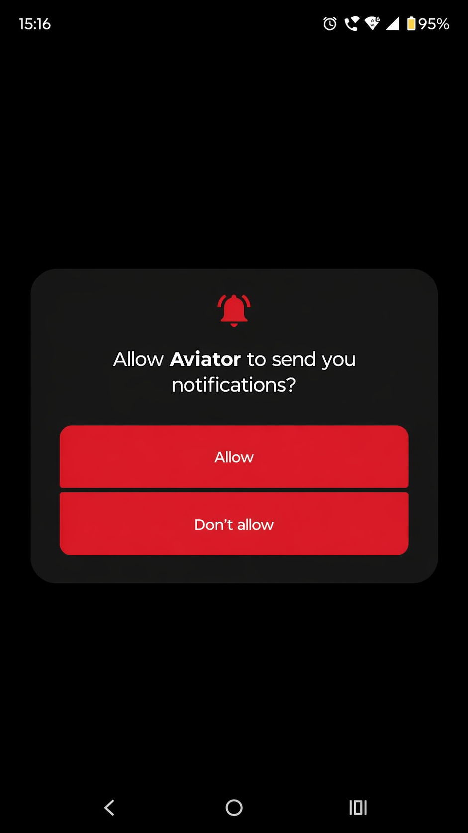 Install, notifications, and open Aviator (illustration)