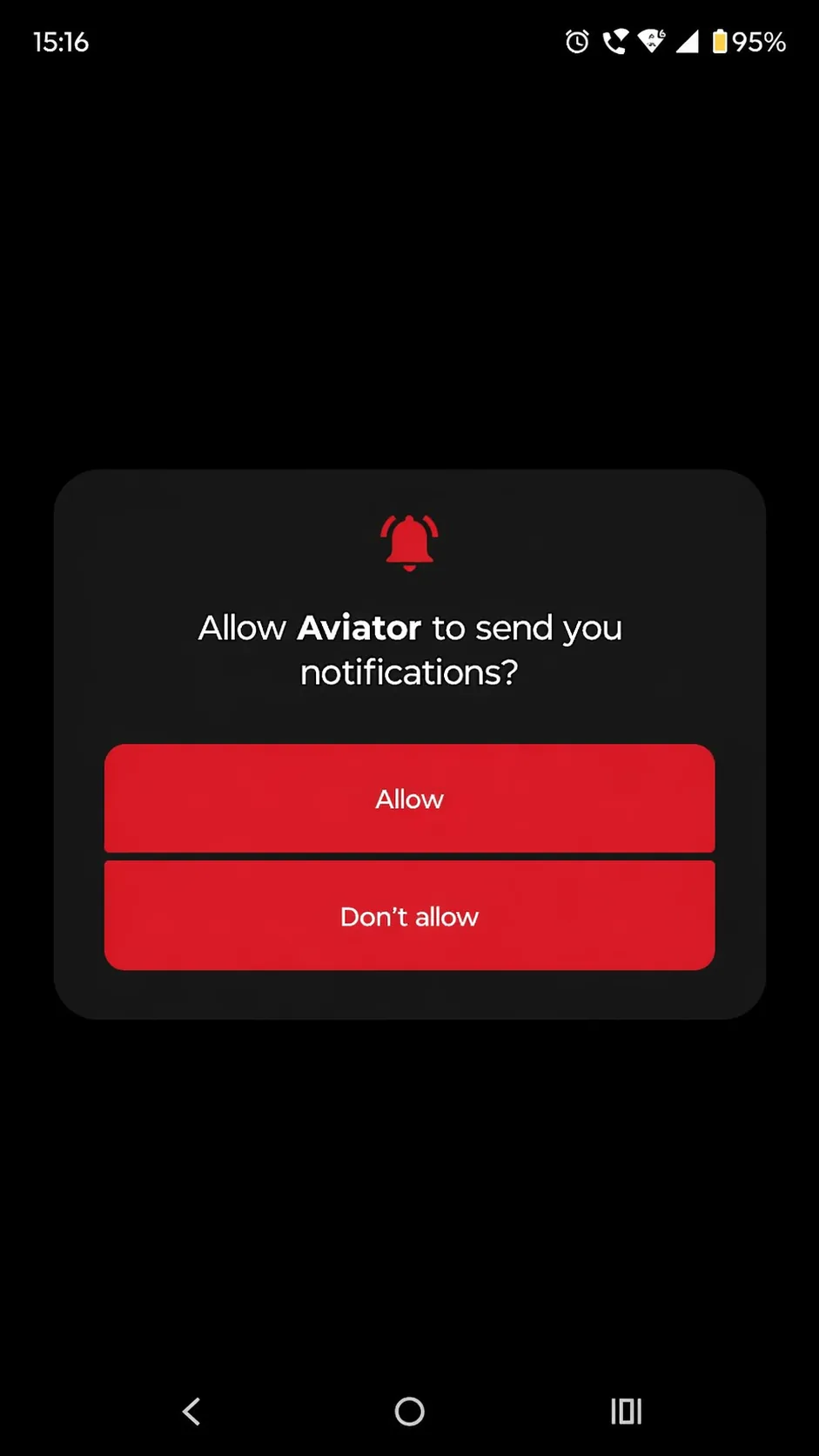 Install, notifications, and open Aviator (illustration)