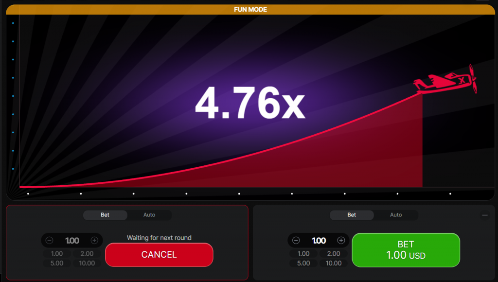 Aviator Log In demo — multiplier climbing
