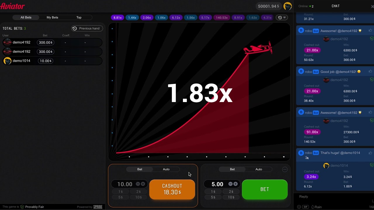 Place your Aviator bet