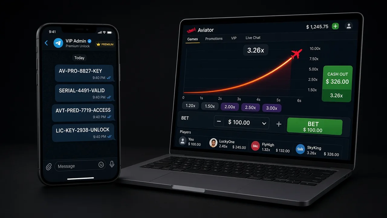 Soxta Aviator Predictor litsenziya kalitlari va pullik chat haqiqiy crash o‘yiniga qarshi
