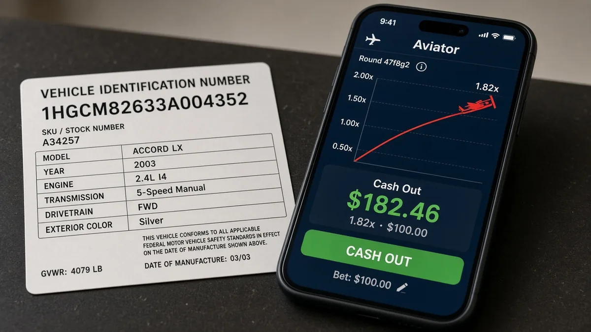 ملصق SKU مقابل واجهة هاتف Aviator Cash Out — نفس كلمة Aviator، منتجات مختلفة