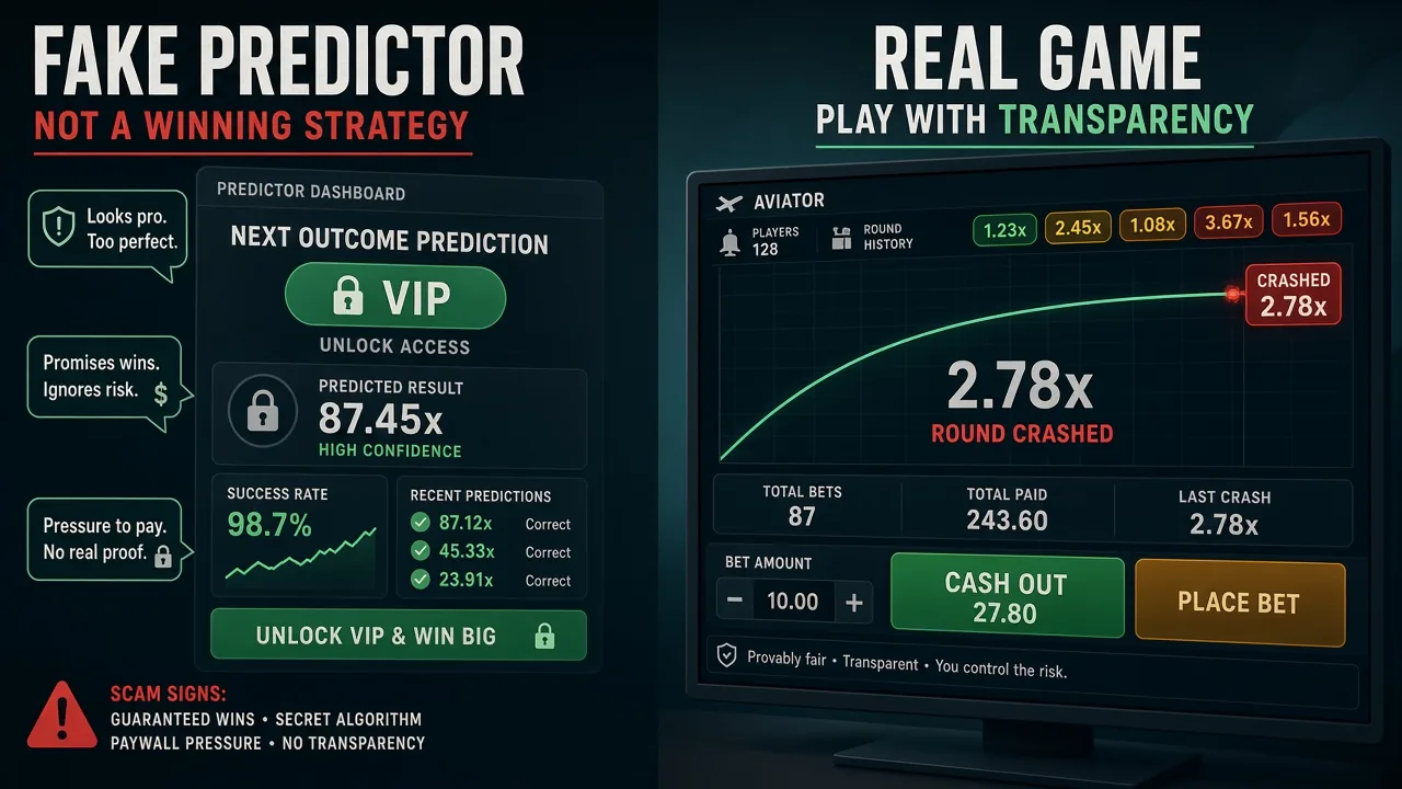 Gefälschtes Tweakzen.com-Predictor-VIP-Unlock versus echtes Aviator-Crashspiel auf einem Live-Casino-Bildschirm