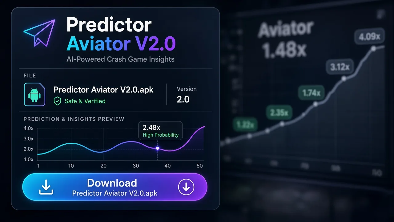 Gefälschte Predictor-Aviator-V2.0-APK-Downloadkarte versus das echte Crashspiel auf einem Live-Casino-Screen