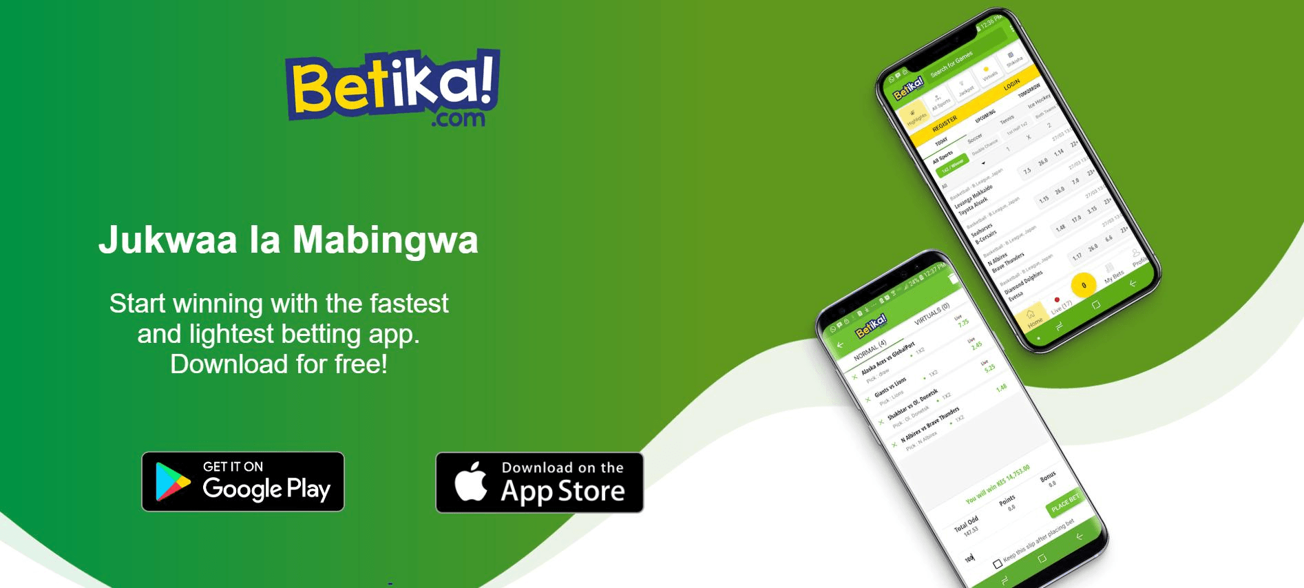 Betika mobile app interface