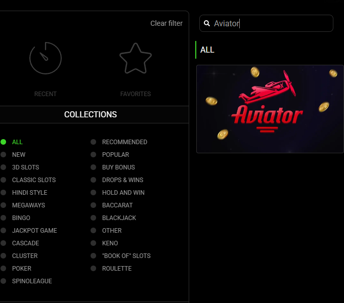 Aviator game window on Fan-Sport