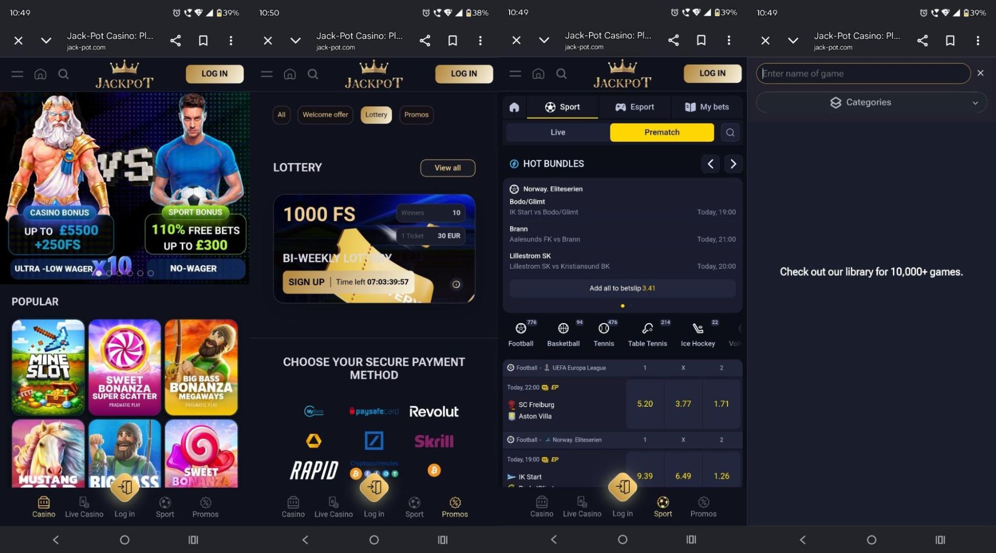 Jack-Pot mobile version