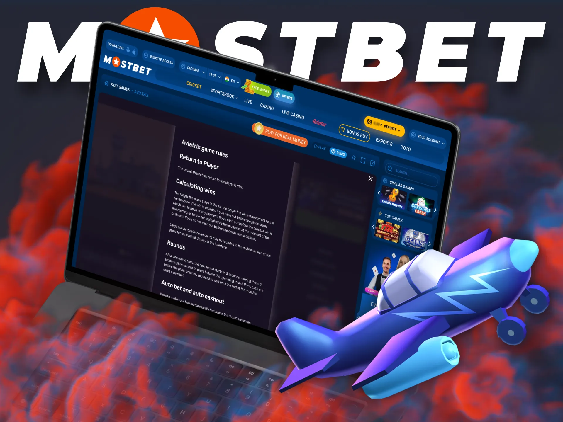 Aviatrix chez Mostbet